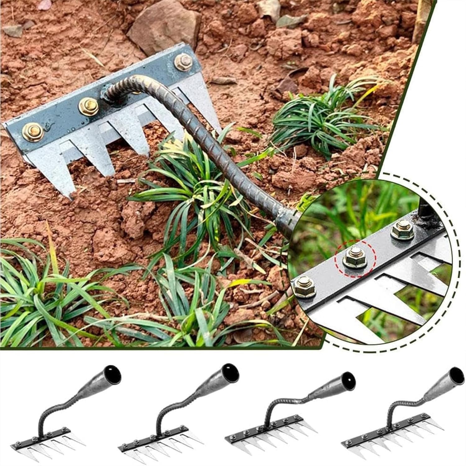 Agriculture Farming Hand Tools - 5/6/7/8 denti rastrello in metallo giardino
